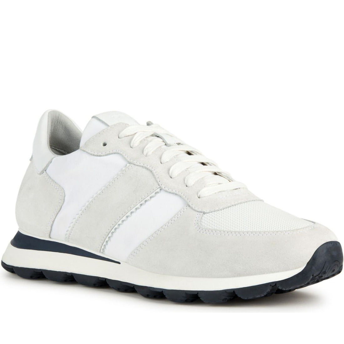 Geox mens off white, grey spherica sport shoes | Vilbury London