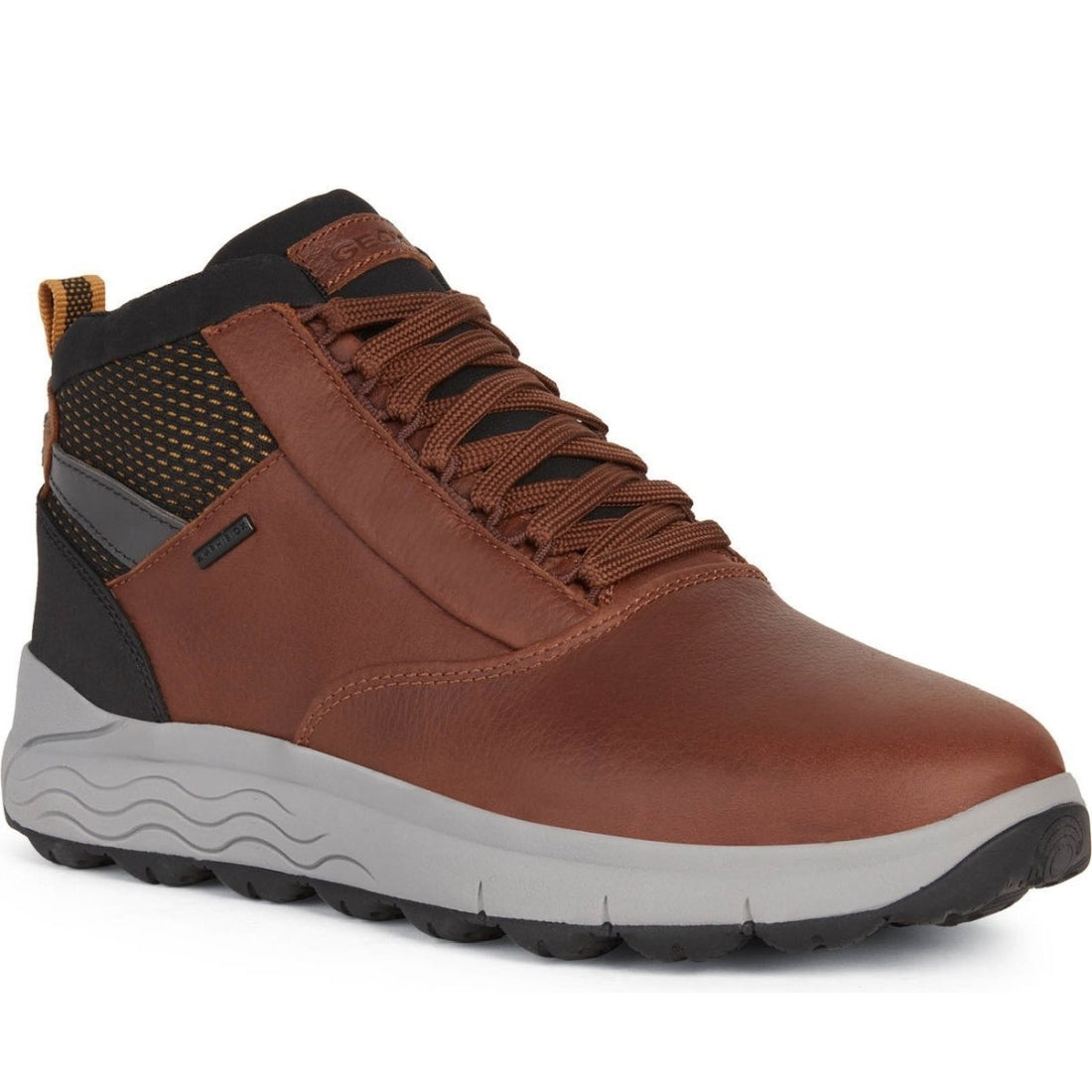 Geox mens Brown spherica 4x4 abx booties | Vilbury London