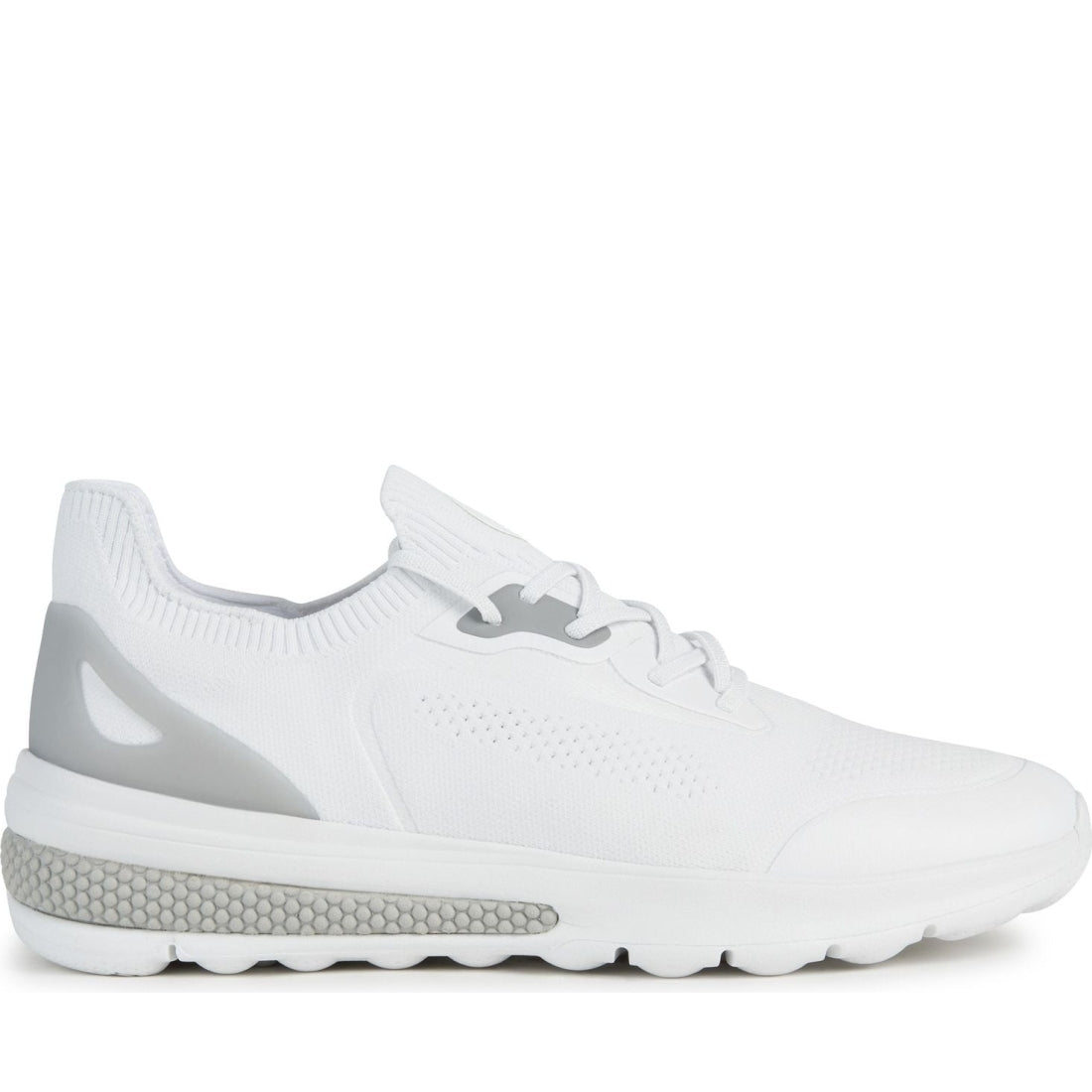 Geox mens white spherica sport shoes | Vilbury London