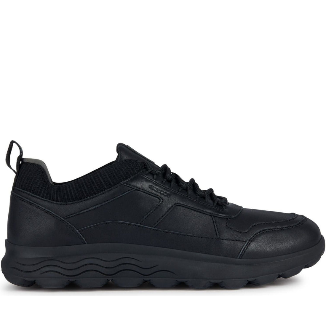 Geox mens black spherica sport shoes | Vilbury London