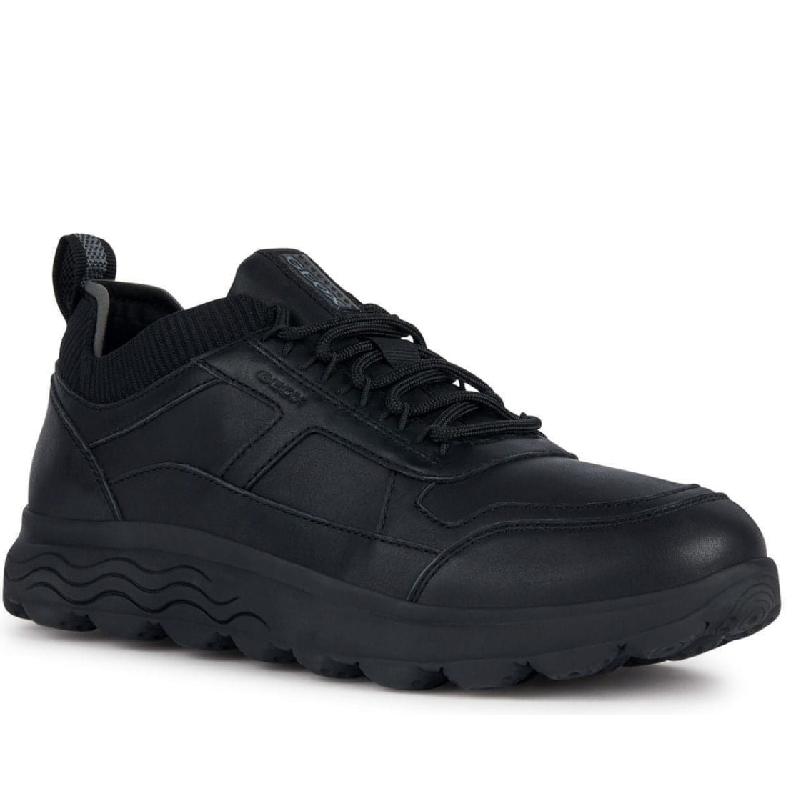 Geox mens black spherica sport shoes | Vilbury London