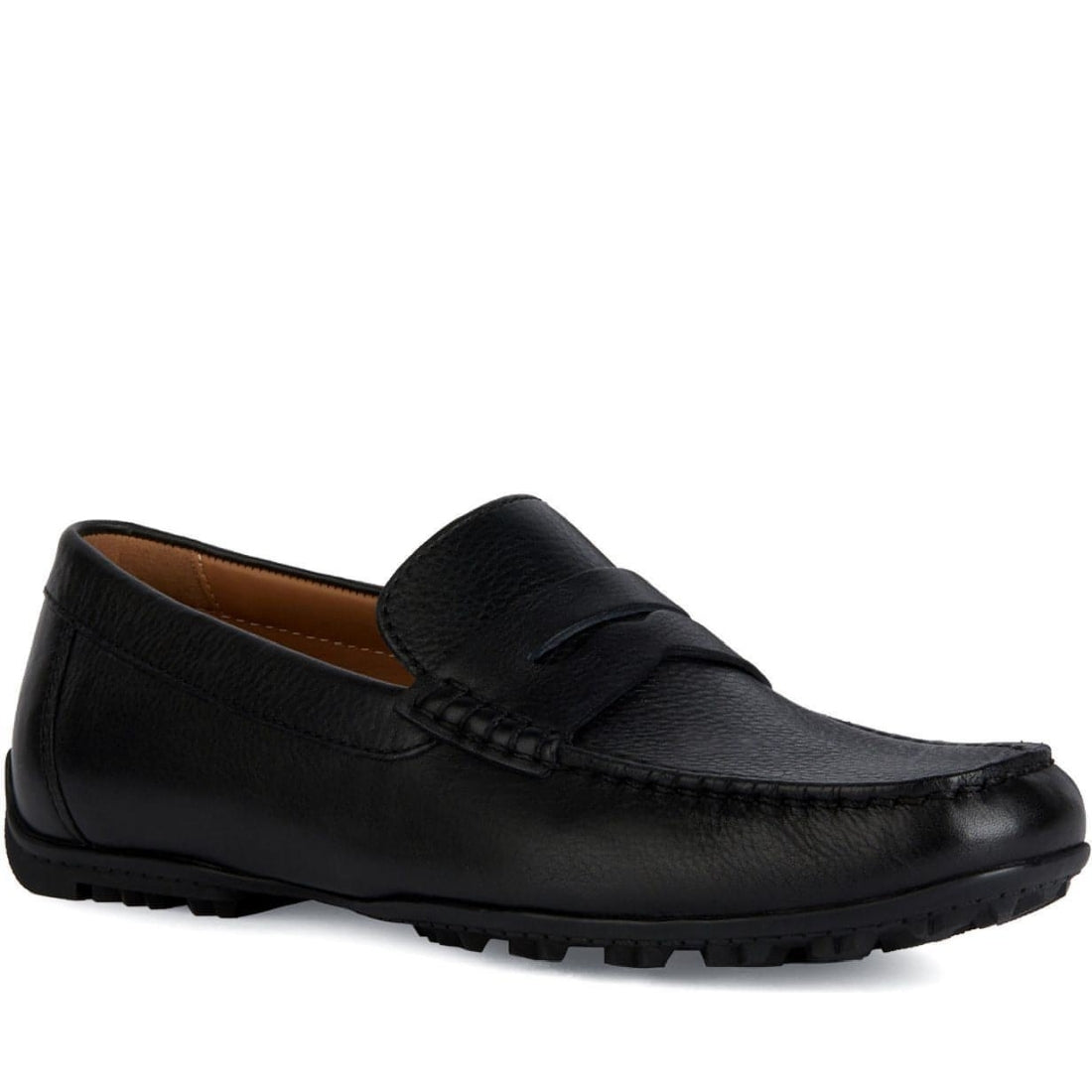 Geox mens black kosmopolis moccasins | Vilbury London