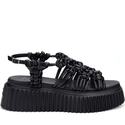 AGL womens nero nero alice flatform sandals | Vilbury London