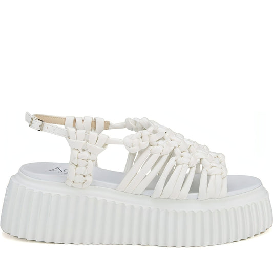 AGL womens white white alice flatform sandals | Vilbury London