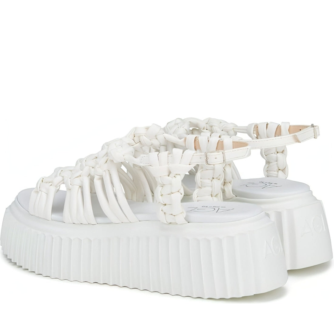 AGL womens white white alice flatform sandals | Vilbury London