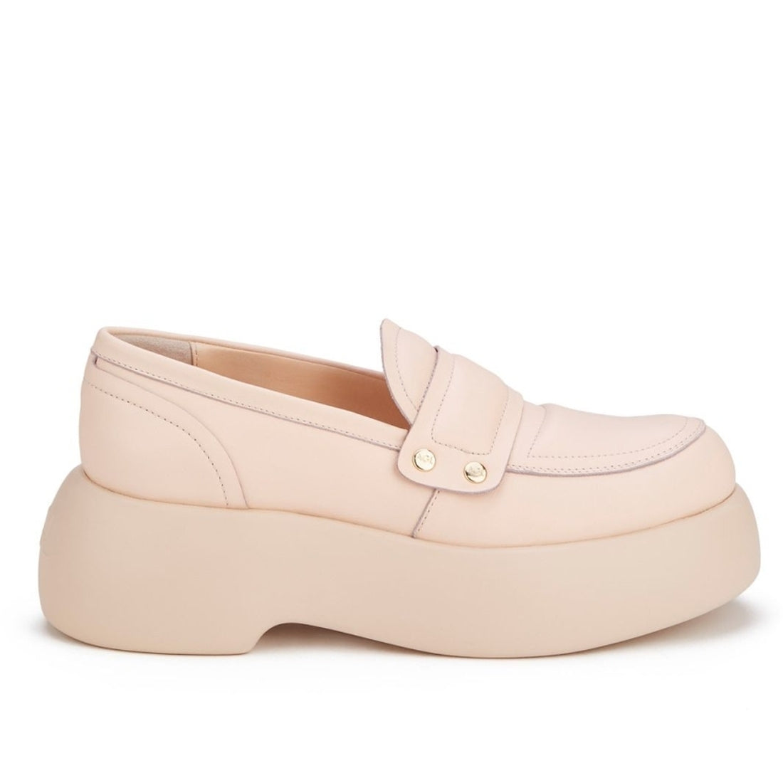 AGL Womens Nude puffy moc shoes | Vilbury London