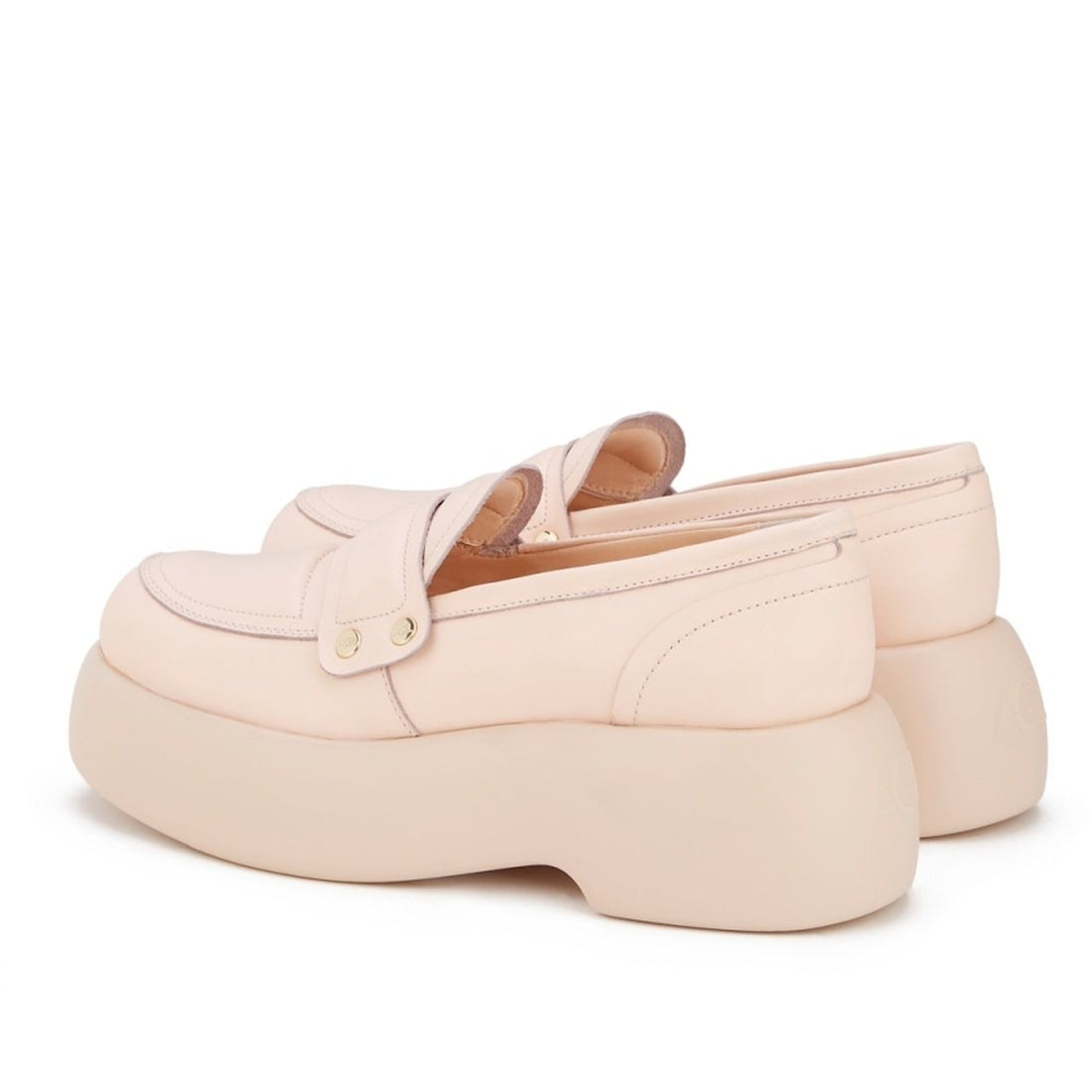 AGL Womens Nude puffy moc shoes | Vilbury London