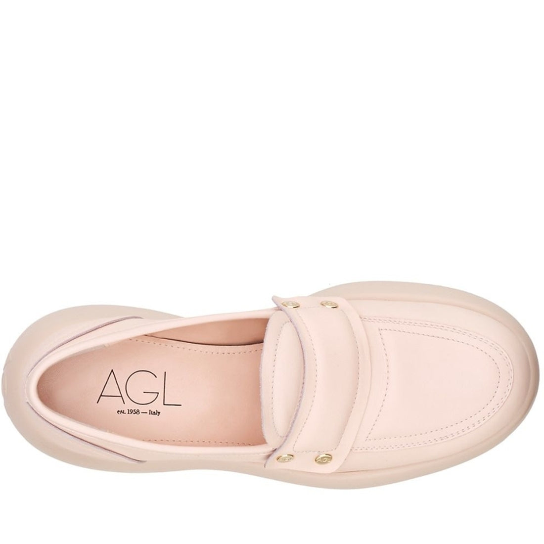 AGL Womens Nude puffy moc shoes | Vilbury London