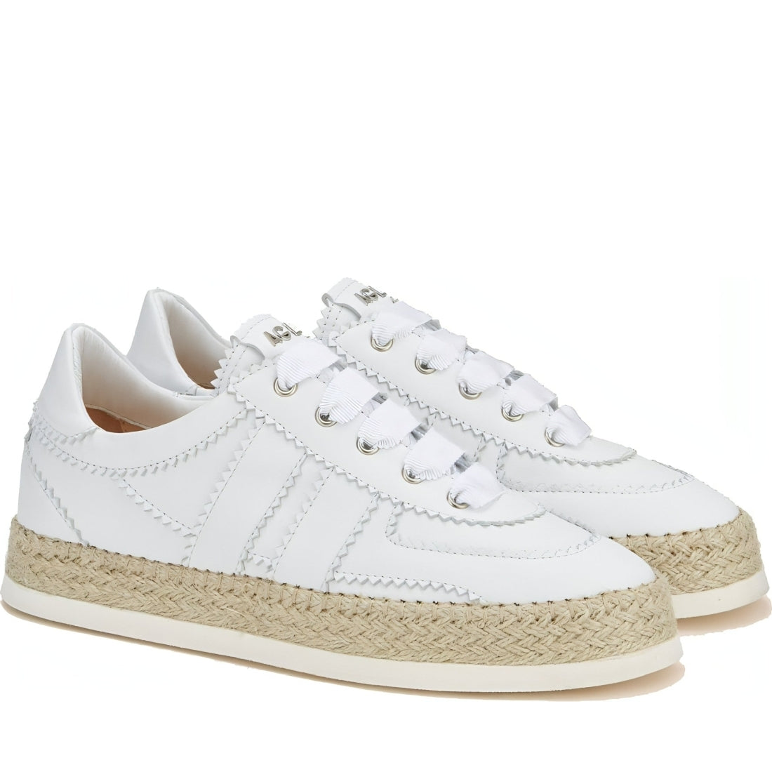 AGL womens white rope sport shoe | Vilbury London