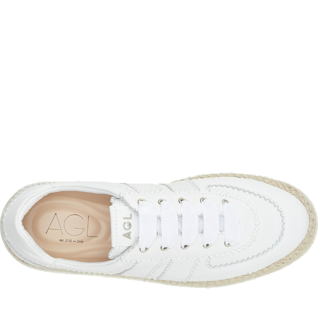 AGL womens white rope sport shoe | Vilbury London