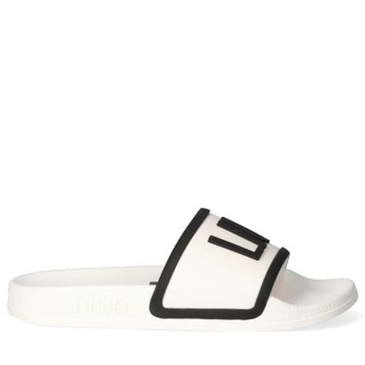 Liu Jo Womens White Black kos 2 slipper | Vilbury London