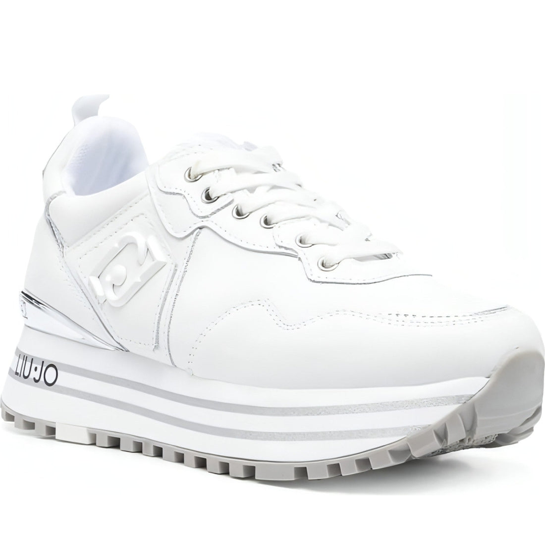 Liu Jo womens white liu jo maxi wonder 01 trainers | Vilbury London