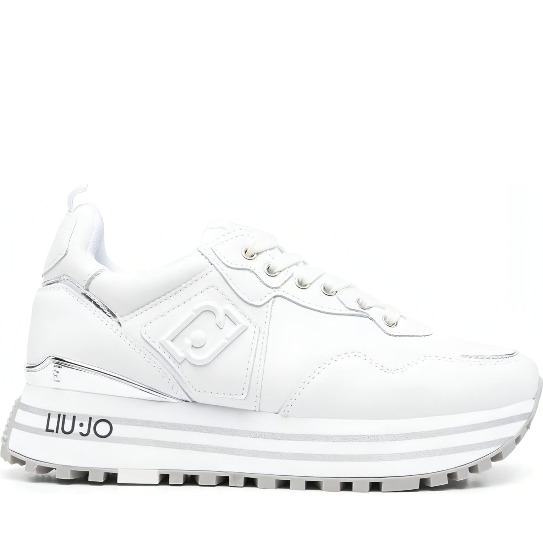 Liu Jo womens white liu jo maxi wonder 01 trainers | Vilbury London