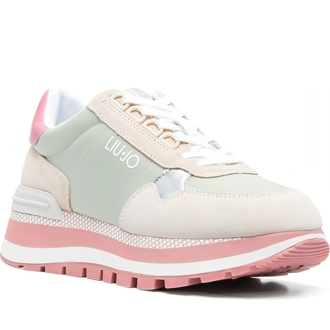 Liu Jo womens lamb, pistachio, pink ray amazing 10 trainers | Vilbury London