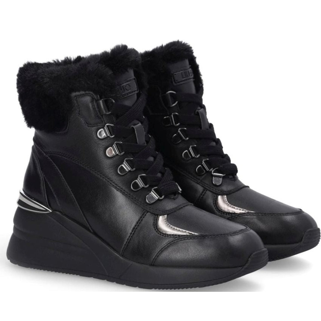 Liu Jo womens Black alyssa 05 - mid sneaker | Vilbury London