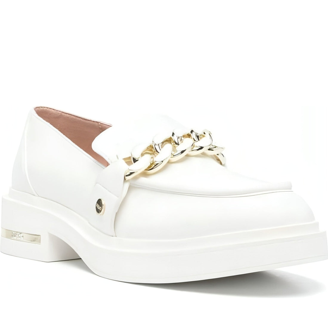 Liu Jo womens white gabrielle 13 loafers | Vilbury London