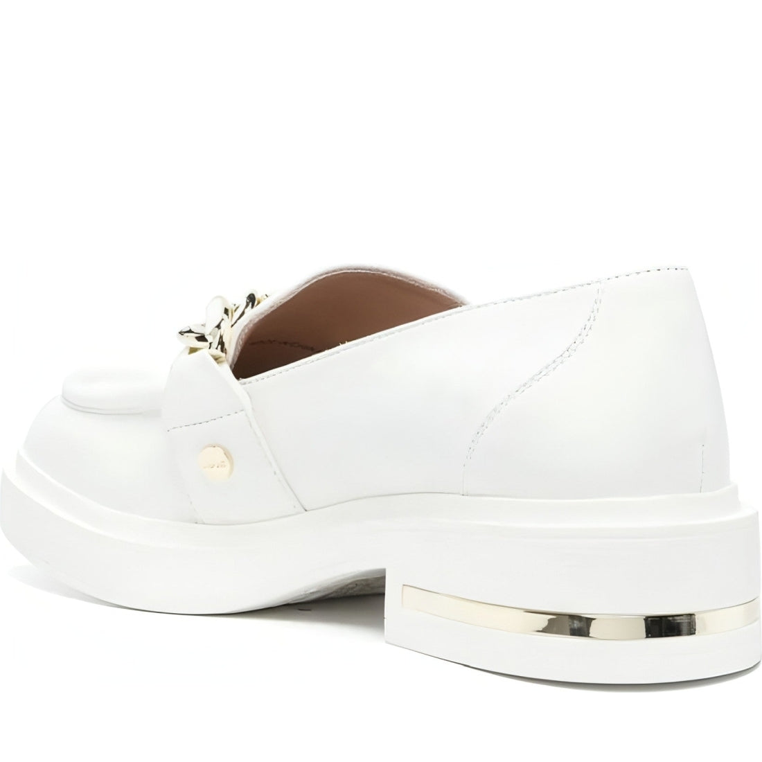 Liu Jo womens white gabrielle 13 loafers | Vilbury London