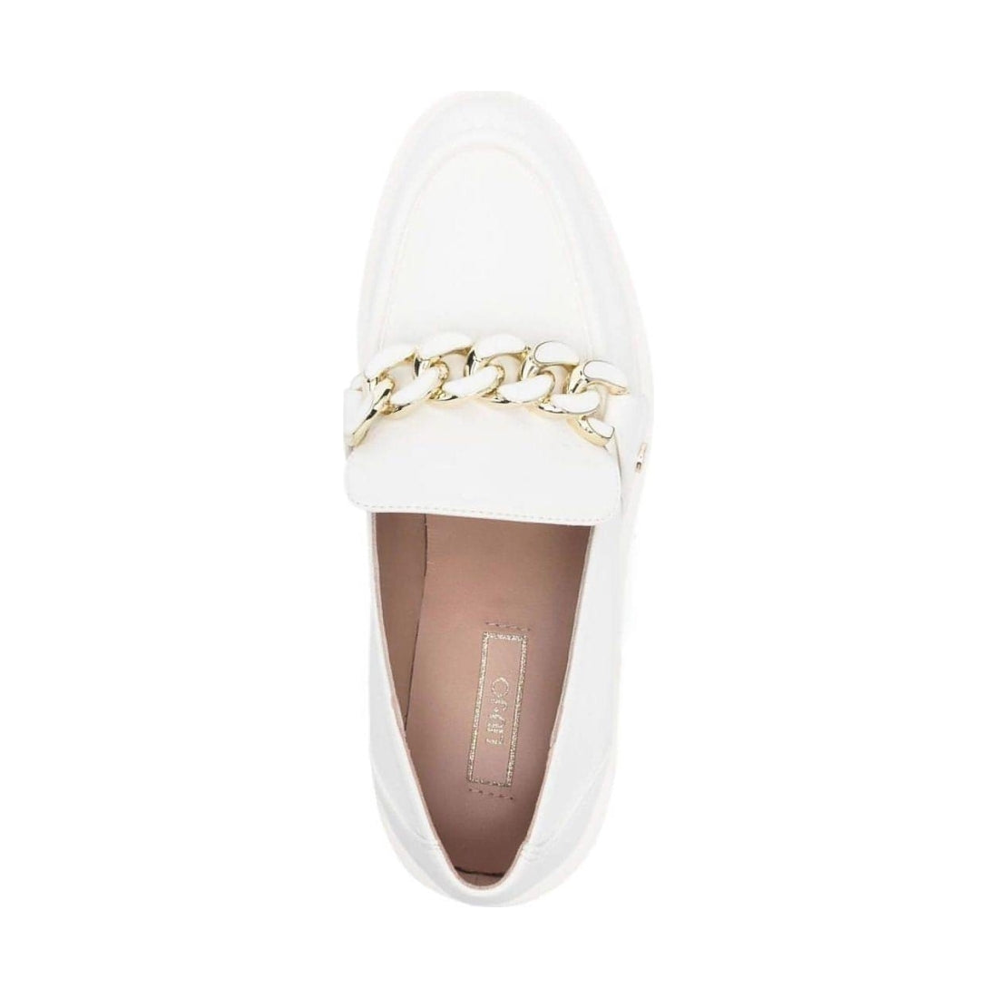 Liu Jo womens white gabrielle 13 loafers | Vilbury London