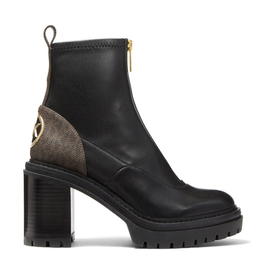 Michael Kors womens Blk Brown cyrus zip bootie | Vilbury London