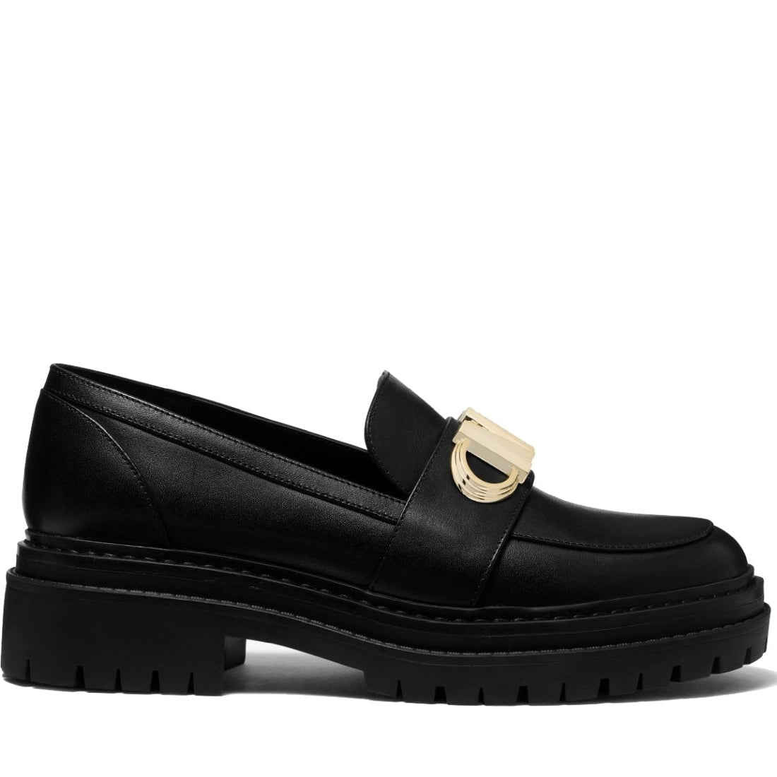 Michael Kors womens Black parker lug loafer | Vilbury London