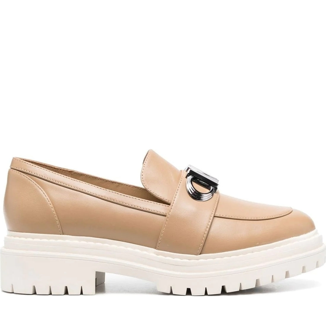 Michael Kors womens camel parker leather loafer | Vilbury London