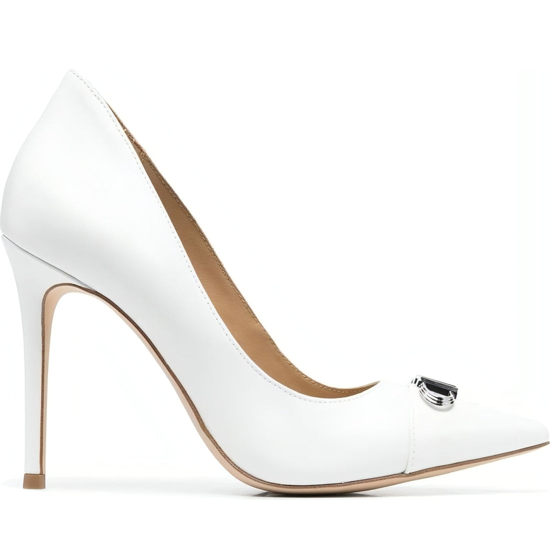 Michael Kors womens optic white parker leather pump  | Vilbury London