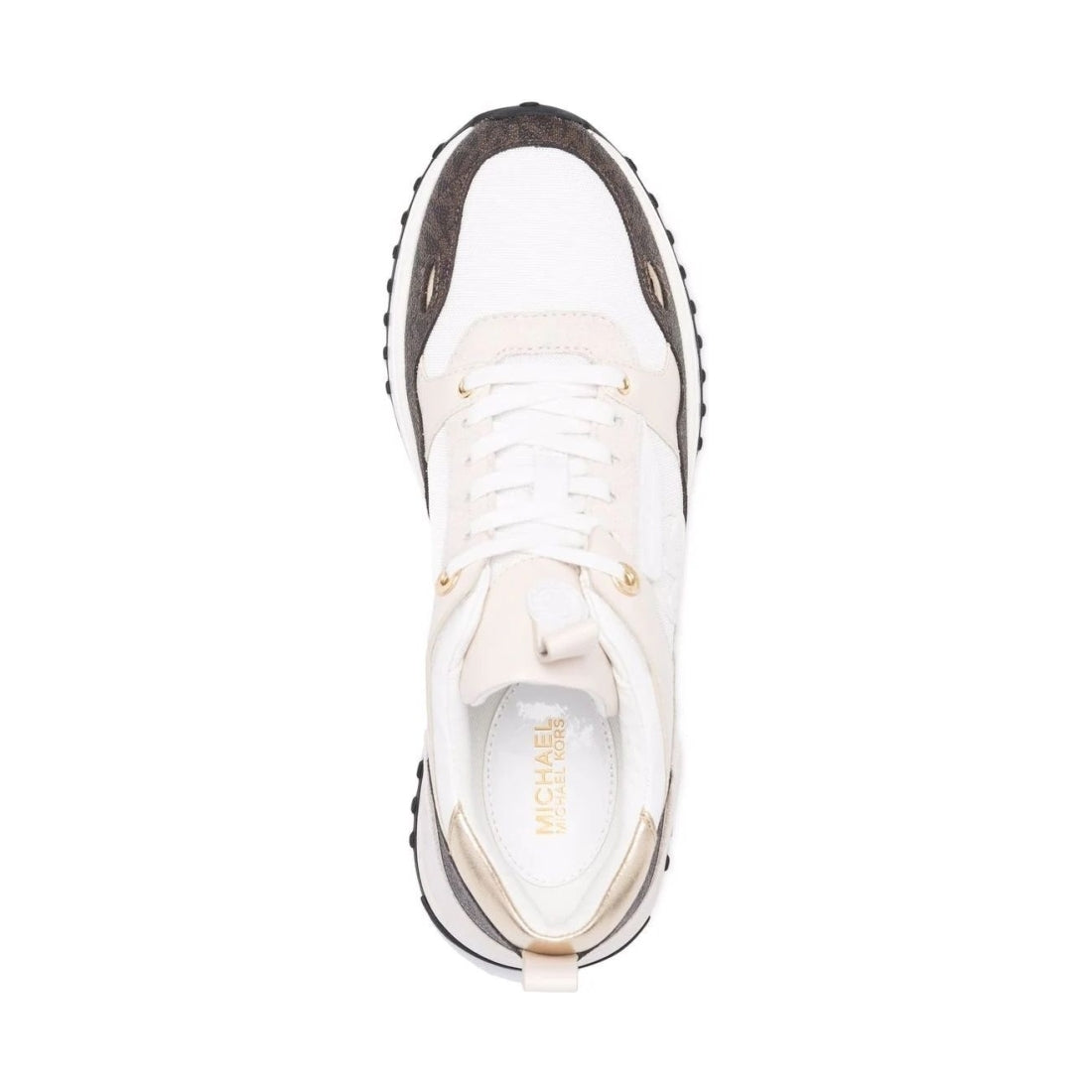 Michael Kors womens optic white theo trainer | Vilbury London