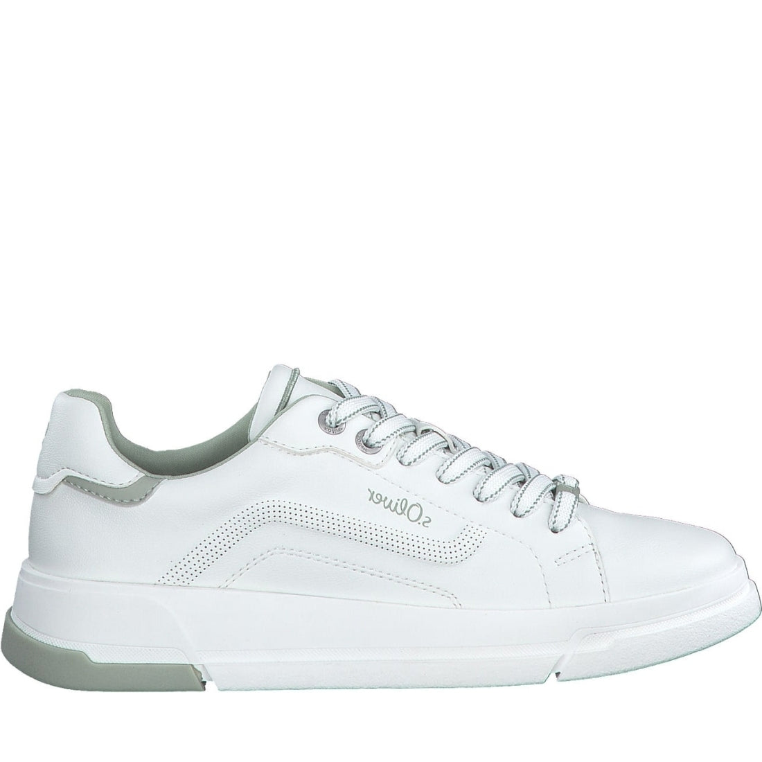 s.Oliver womens white casual closed sport shoe | Vilbury London