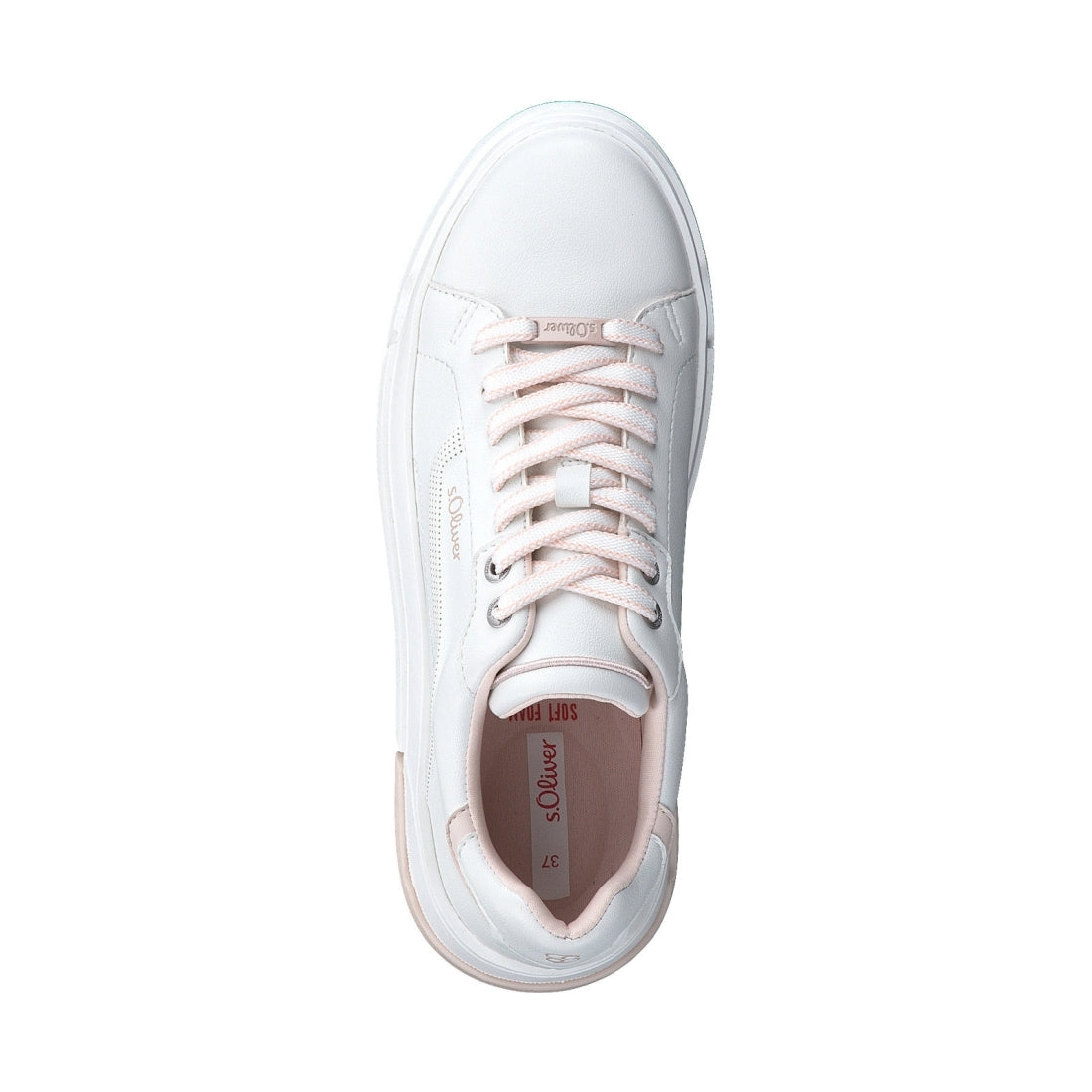 s.Oliver womens white casual closed sport shoe | Vilbury London