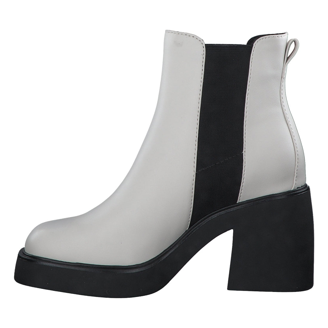 s.Oliver womens white casual closed booties | Vilbury London