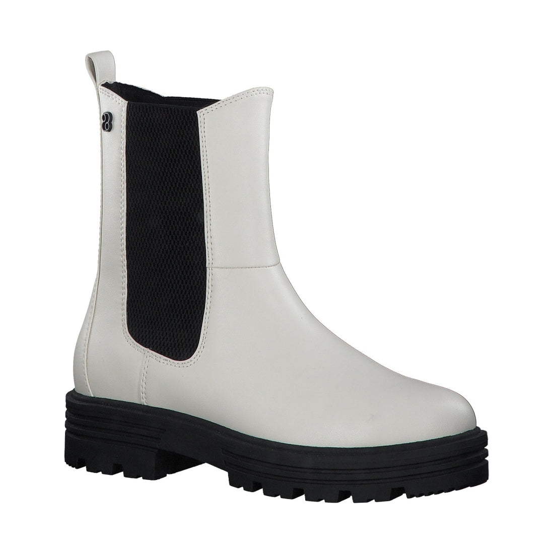 s.Oliver womens white casual closed booties | Vilbury London