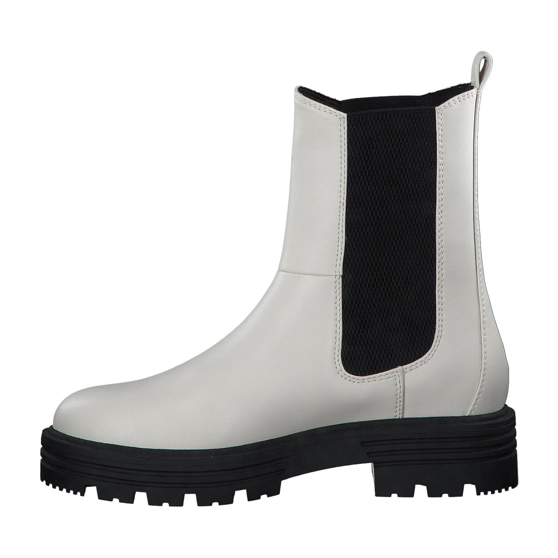 s.Oliver womens white casual closed booties | Vilbury London