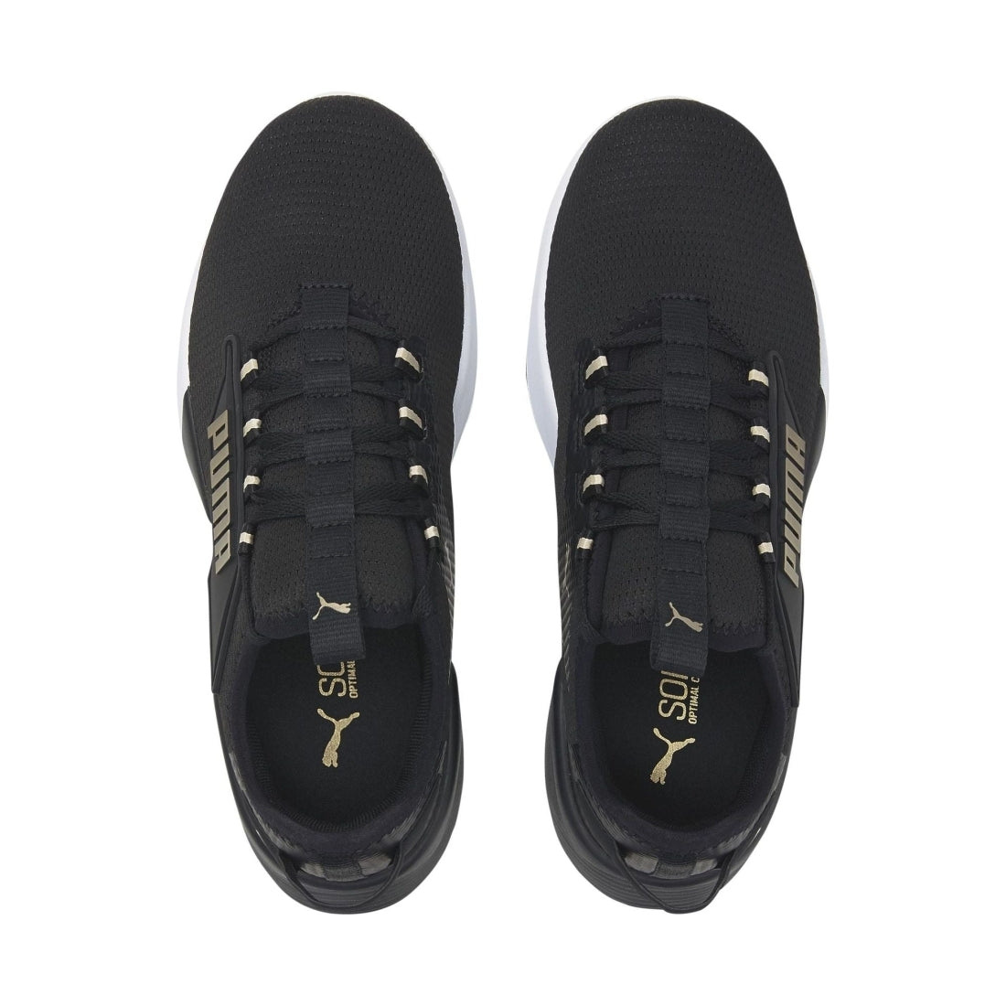 Puma womens black gold retaliate 2 sport shoe | Vilbury London