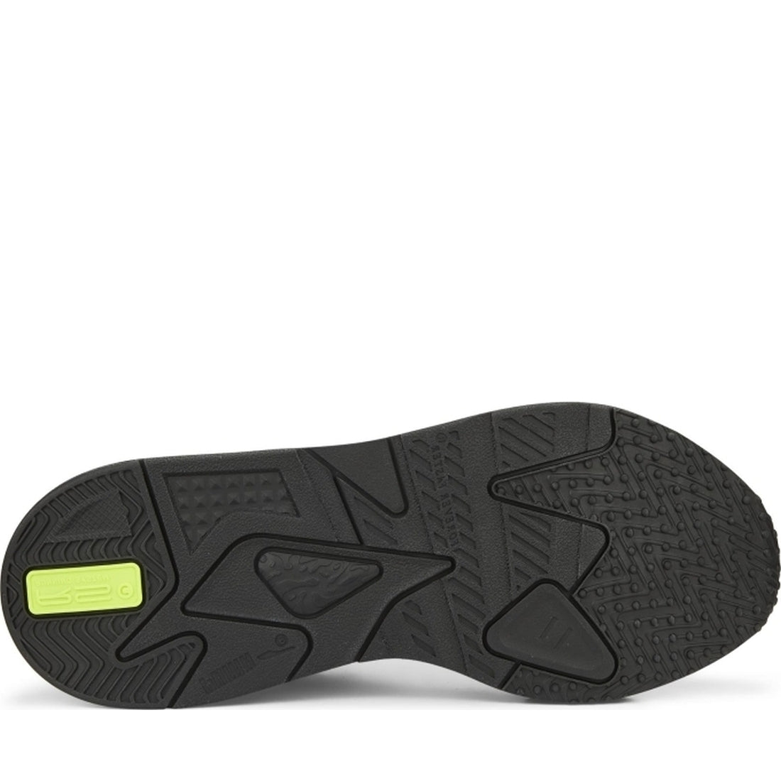 Puma mens Black Lime Squeeze rs-z lth trainers | Vilbury London