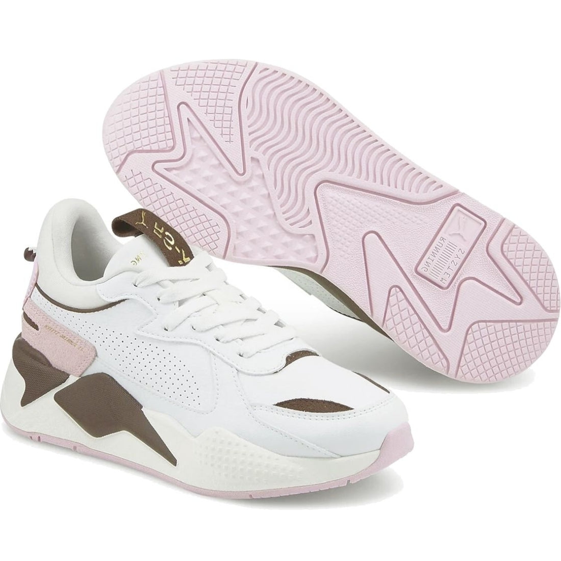 Puma womens white warm pearl rs-x preppy sport shoe | Vilbury London