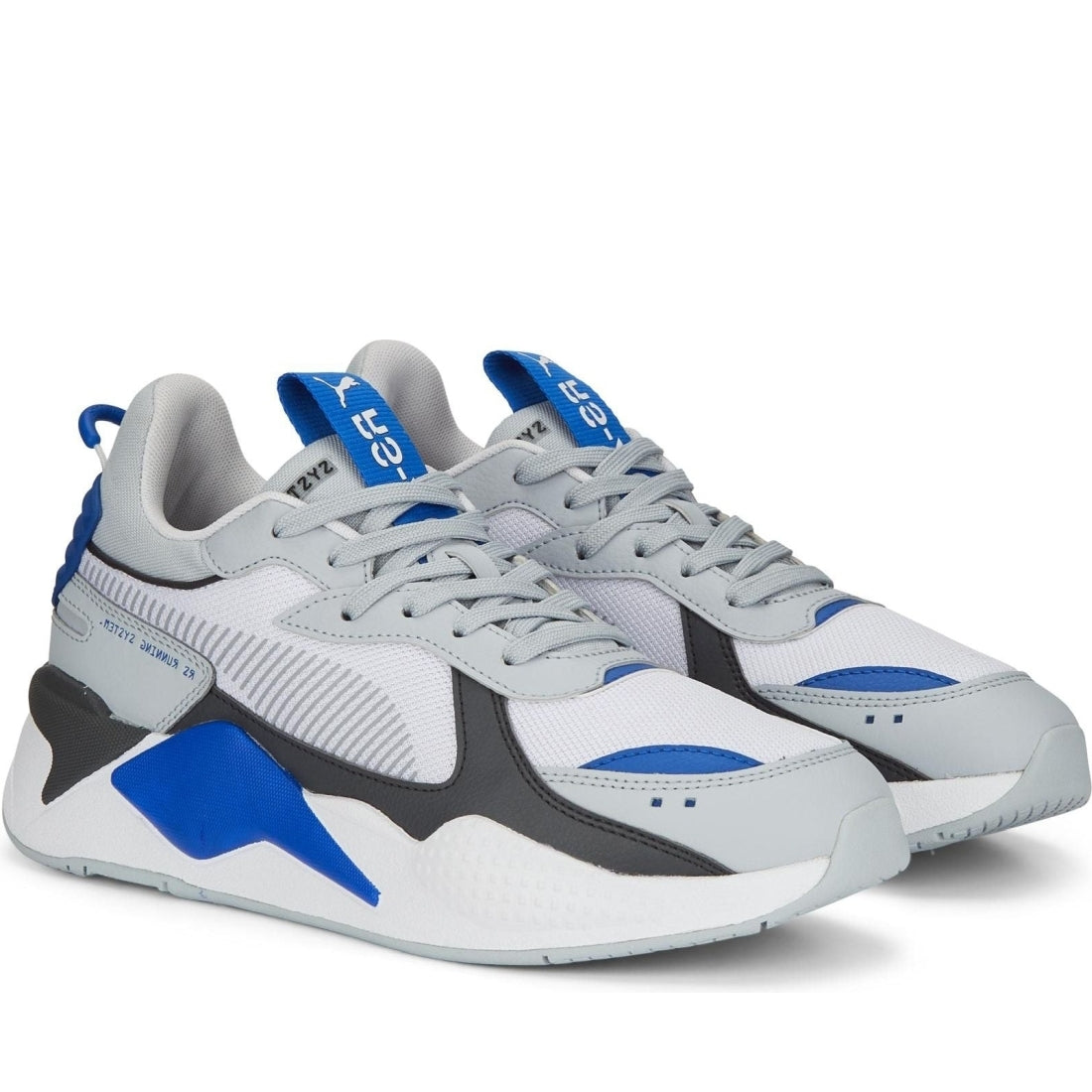 Puma mens white platinum gray rs-x geek sport shoe | Vilbury London