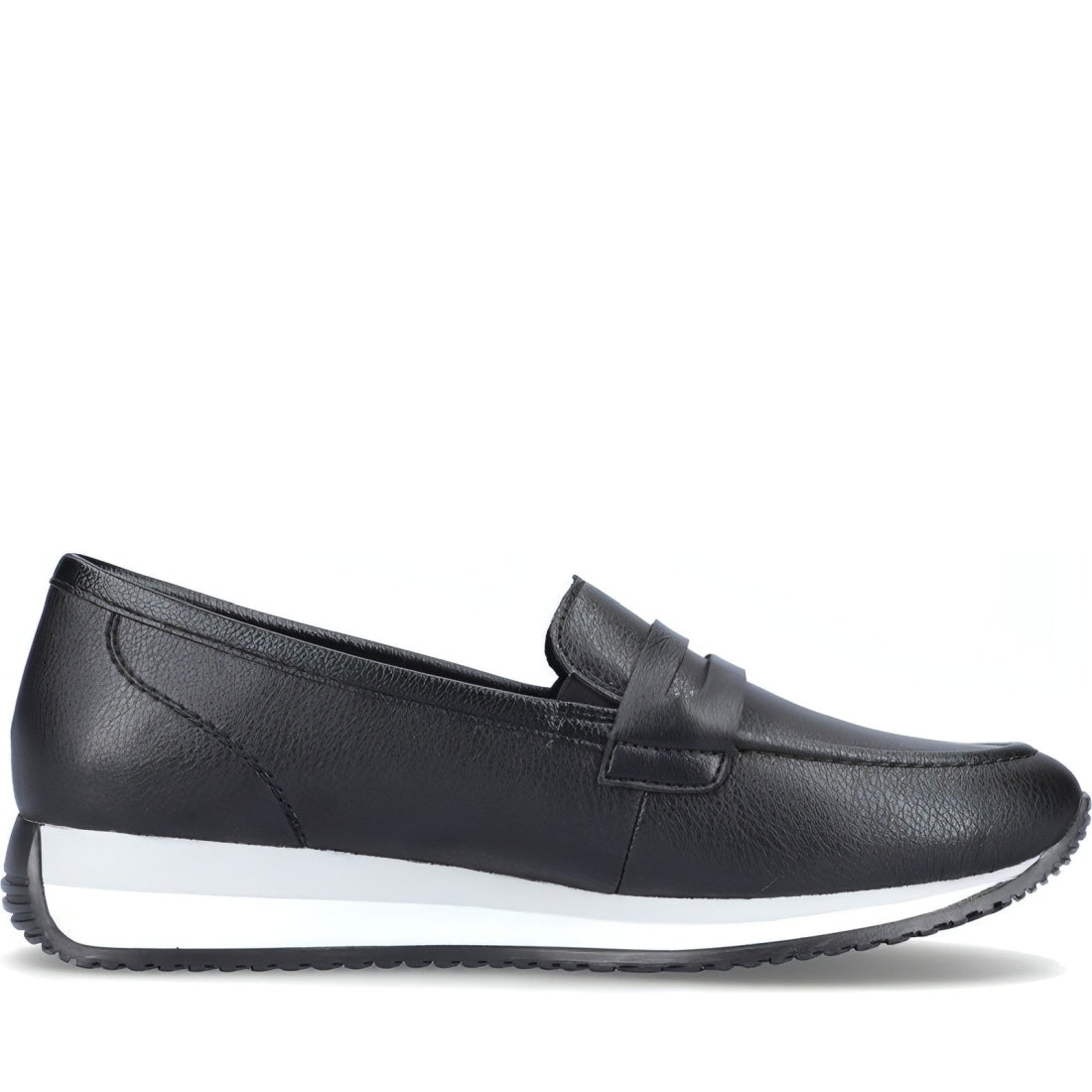 Remonte womens black casual closed loafers | Vilbury London