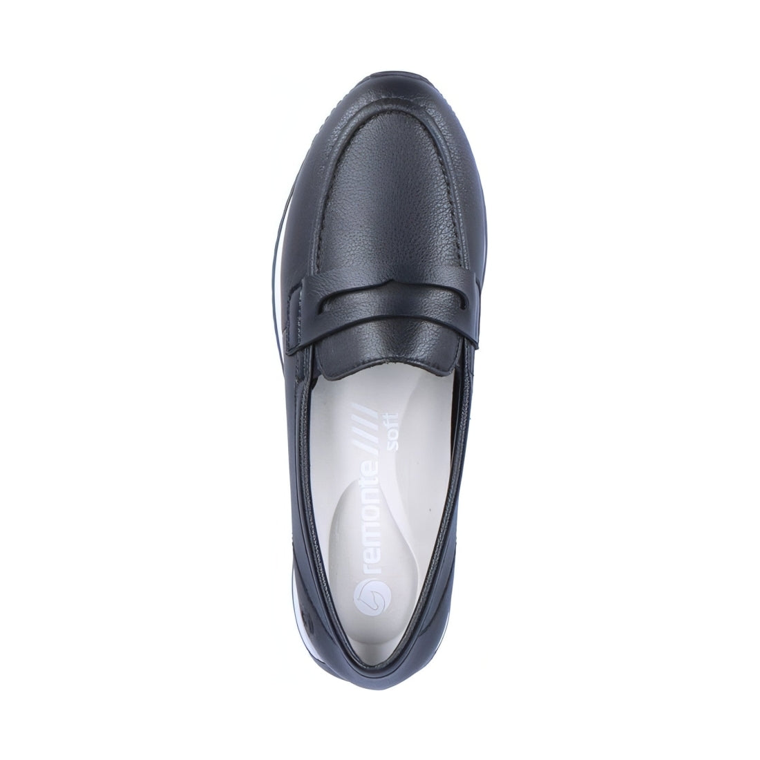 Remonte womens black casual closed loafers | Vilbury London