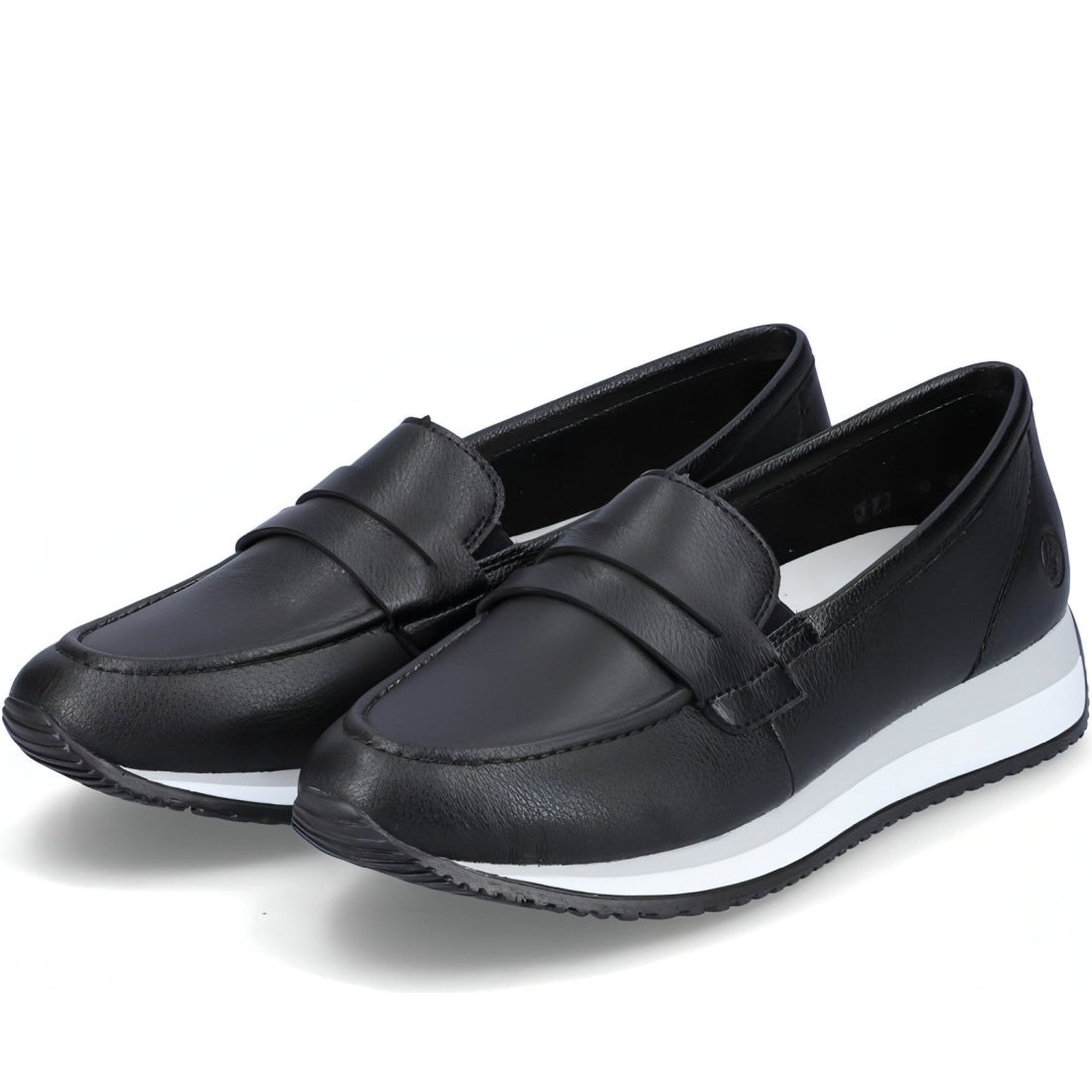 Remonte womens black casual closed loafers | Vilbury London