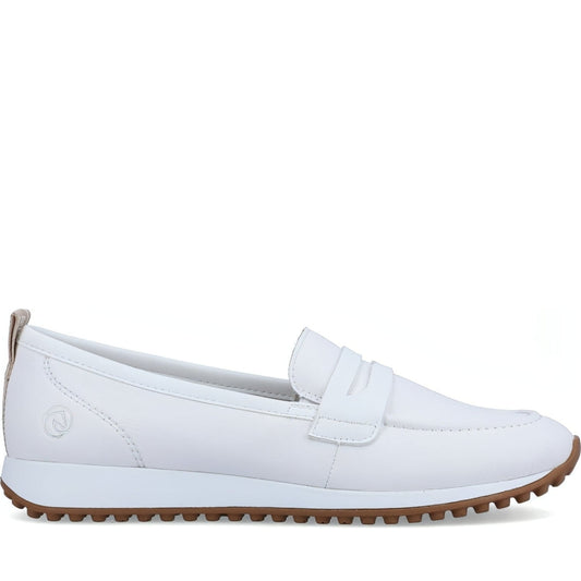 Remonte womens white casual closed loafers | Vilbury London