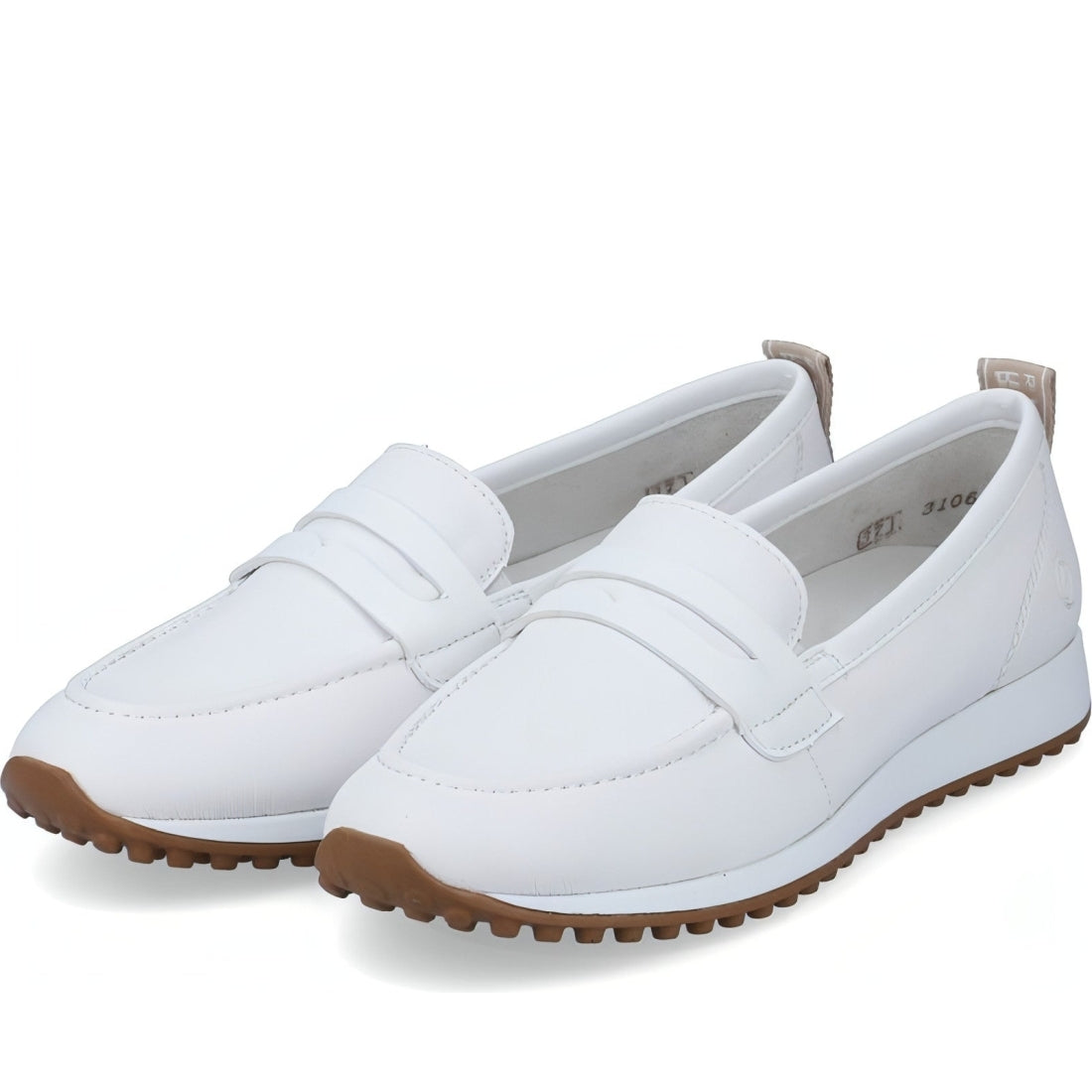 Remonte womens white casual closed loafers | Vilbury London