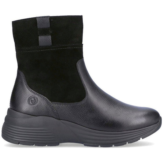 Remonte womens black casual closed booties | Vilbury London