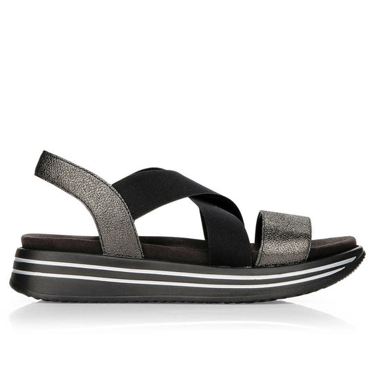 Remonte Womens nero casual open sandals | Vilbury London