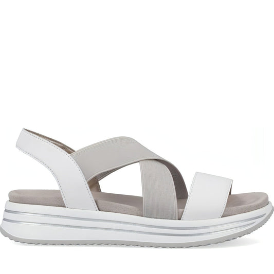 Remonte womens white casual open sandals | Vilbury London