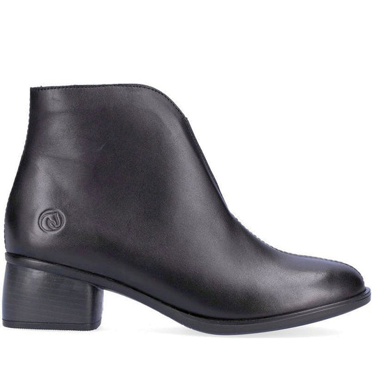 Remonte womens black casual closed booties | Vilbury London