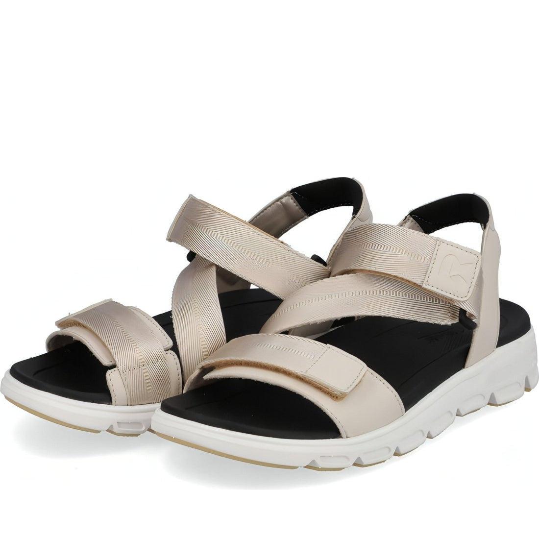 Rieker womens beige casual open sandals | Vilbury London