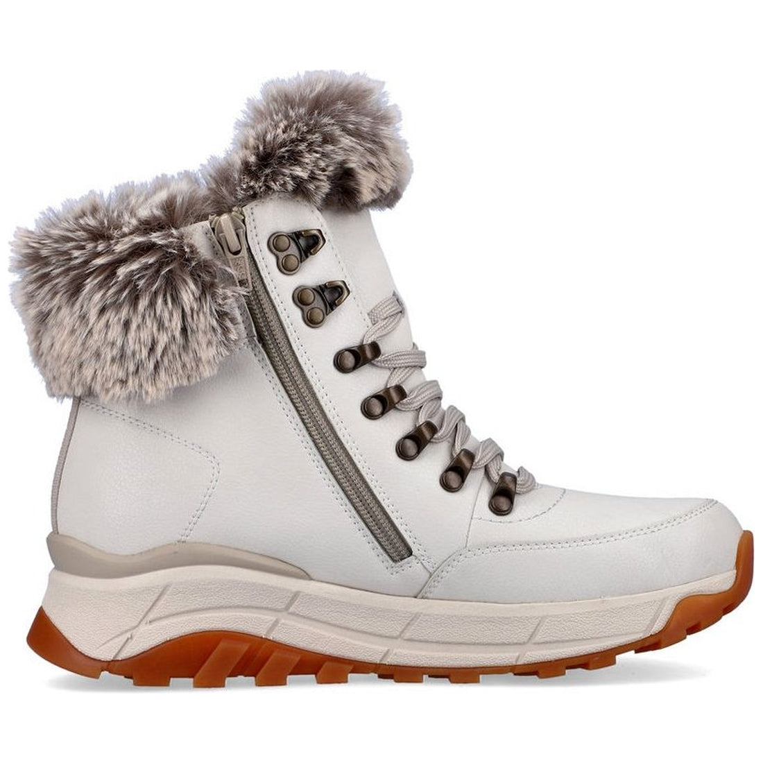 R-Evolution womens white casual closed booties | Vilbury London