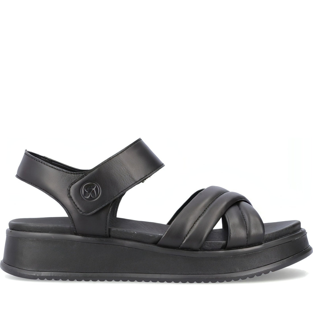 Rieker womens black casual open sandals | Vilbury London