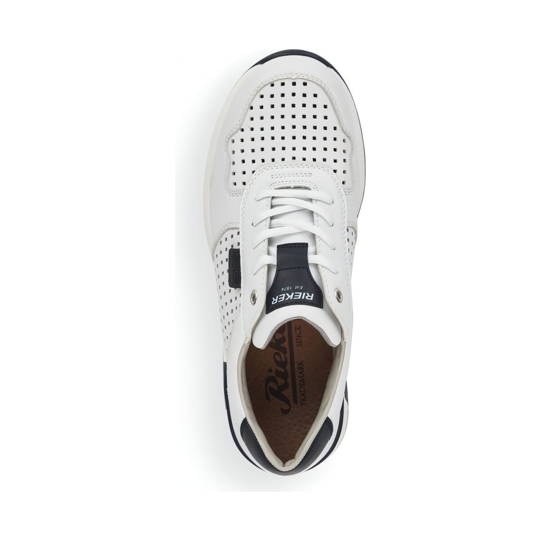 Rieker mens white casual closed sport shoe | Vilbury London