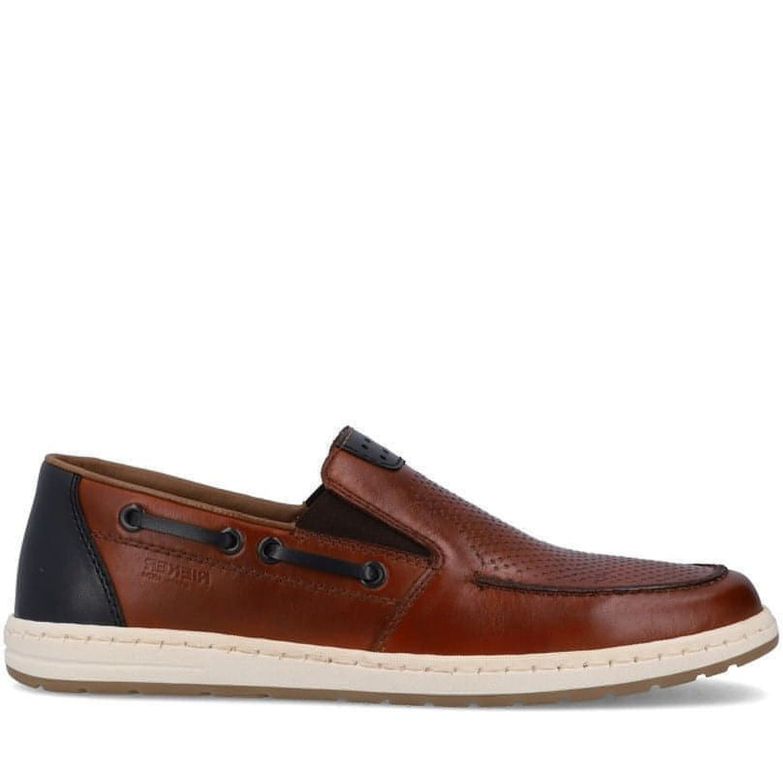 Rieker mens brown casual closed mocasins | Vilbury London